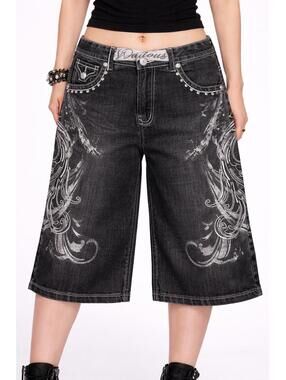 Ghost Scroll Denim Jorts
